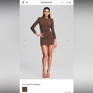 NWT Retrofete Avenue rib knit metallic mini dress